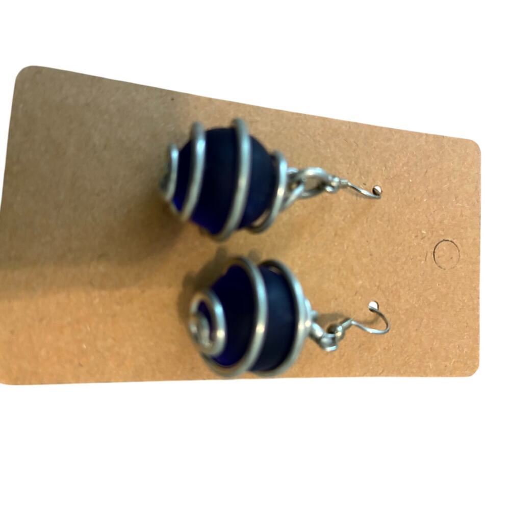 Miracle Pearl Earrings Silver Spiral Eclectic Hippie Women's O/S Retro Boho - Picture 4 of 5